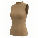 تاپ زنانه یقه سه سانت کبریتی قهوه ای - Image 2