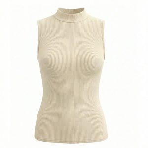 تاپ زنانه یقه سه سانت کبریتی کرم