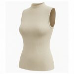 تاپ زنانه یقه سه سانت کبریتی کرم - Image 2