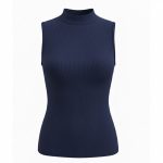 تاپ زنانه یقه سه سانت کبریتی سورمه ای