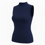 تاپ زنانه یقه سه سانت کبریتی سورمه ای - Image 2