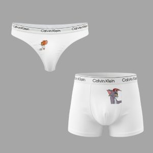 ست شورت کاپلی نخی طرح تام و جری سفید