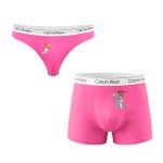 ست شورت کاپلی نخی طرح تام و جری صورتی