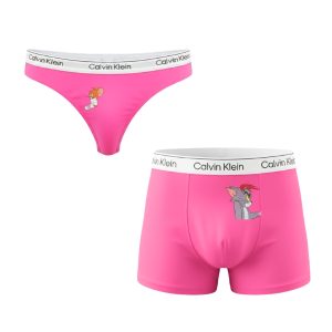 ست شورت کاپلی نخی طرح تام و جری صورتی