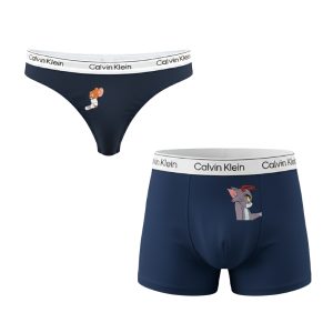 ست شورت کاپلی نخی طرح تام و جری سرمه ای