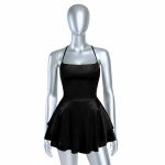 پیراهن عروسکی ساتن پشت بندی مشکی - Image 3