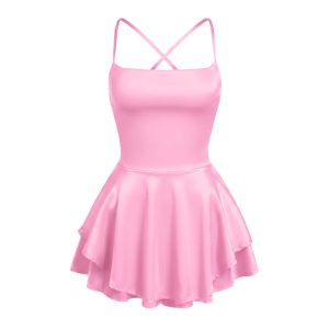 پیراهن عروسکی ساتن پشت بندی صورتی