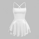 پیراهن عروسکی ساتن پشت بندی سفید