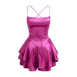 پیراهن عروسکی ساتن پشت بندی سرخابی - Image 2