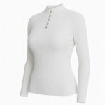 بافت آستین بلند نگین دار سفید - Image 2