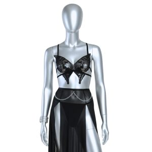 لباس خواب زنانه مدل پروانه ای دامن چاکدار لاوین