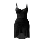 لباس خواب زنانه مدل پیراهن حریر دامن اسپانیایی 4233 - Image 2