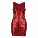 پیراهن زنانه فلسی مدل دیسکویی قرمز ویتاریتا