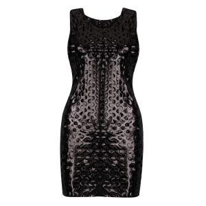 پیراهن زنانه فلسی مدل دیسکویی مشکی ویتاریتا