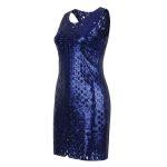 پیراهن زنانه فلسی مدل دیسکویی آبی کاربنی ویتاریتا - Image 2