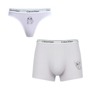 ست شورت کاپلی کبریتی طرح استیچ سفید