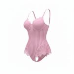 بادی فانتزی زنانه مدل پر دار راه راه صورتی 1044 - Image 3