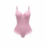 بادی فانتزی زنانه مدل پر دار راه راه صورتی 1044 - Image 2