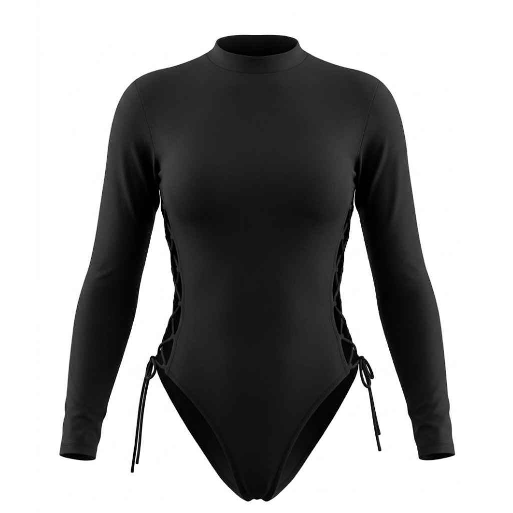 Untitled design (46) بادی آستین بلند بغل بندی 77017 - Image 1